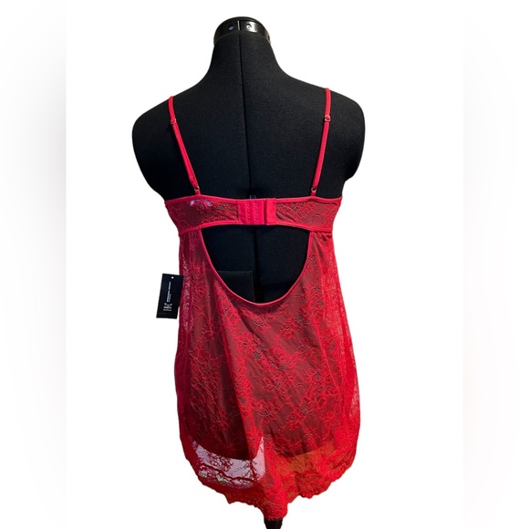 NWT International Concepts Lace Cupped Chemise/Panty 2 piece set Red - Picture 4 of 7